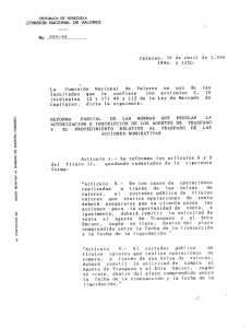 Reforma Parcial de las Normas que Regulan la Autorización e