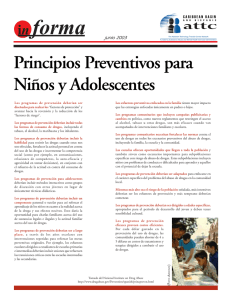 Principios Preventivos para Niños y Adolescentes
