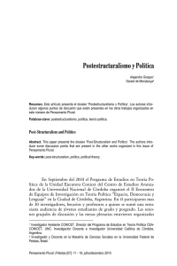 Postestructuralismo y Política