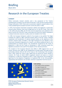 Research in the European Treaties - European Parliament