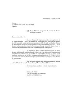 02/07/2014 Nota CNV Renuncia y reemplazo Director