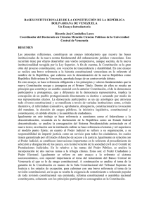 Bases Institucionales de la Constitución de la República Bolivariana