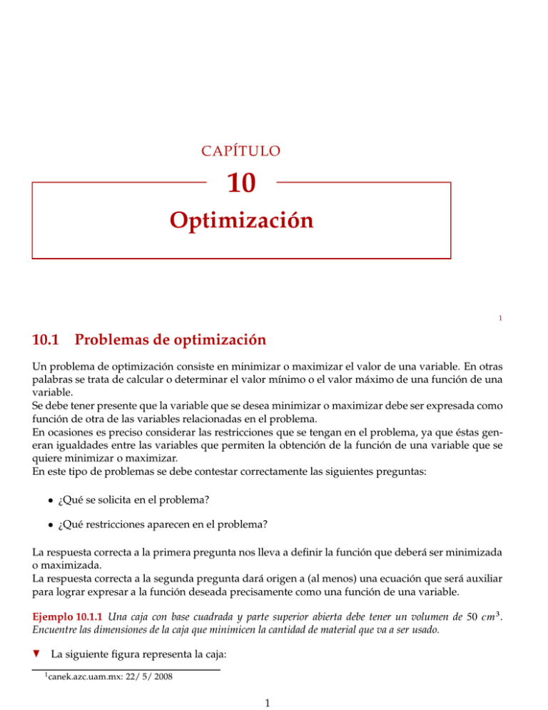 Problemas De Optimización - Canek