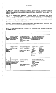 NUTRICION La salud de las personas está condicionada or una