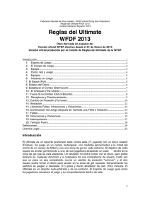 Version Oficial en Español, Reglas Ultimate WFDF 2013, ..