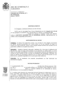 Sentencias dictadas por juzgados de lo social de Zaragoza
