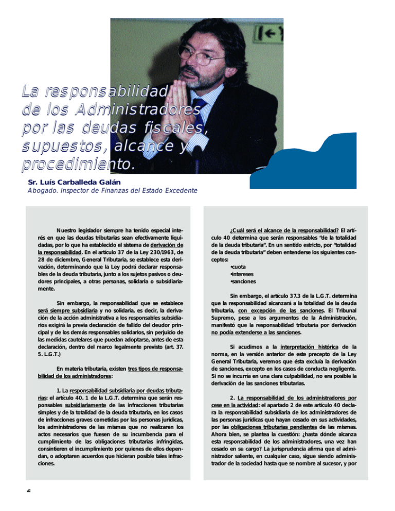 La Responsabilidad De Los Administradores Por Las Deudas Fiscales