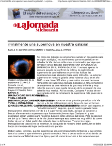 Finalmente una supernova en nuestra galaxia!