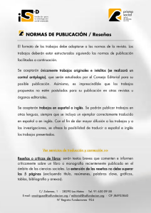 NORMAS DE PUBLICACIÓN / Reseñas