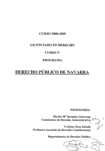 derecho público de navarra - Universidad Pública de Navarra