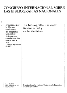 La Bibliografía nacional: función actual y - unesdoc