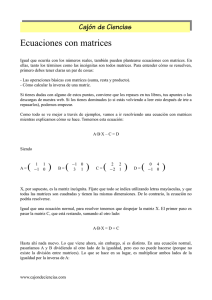 Ecuaciones con matrices