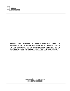 manual de normas y procedimientos para la imposición de la multa