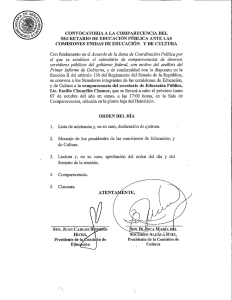 CONVOCATORIA A LA COMPARECENCIA DEL SECRETARIO DE