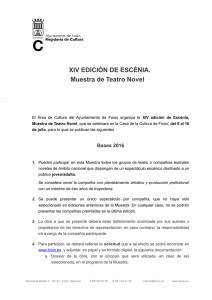 XIV EDICIÓN DE ESCÈNIA. Muestra de Teatro Novel