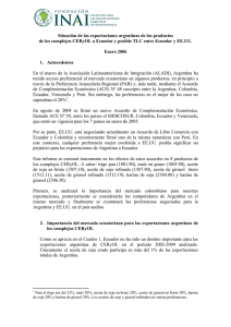 Situación de las exportaciones argentinas de los productos de