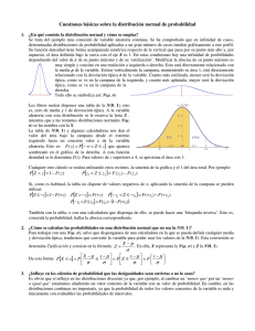 Cuestiones básicas sobre la distribución normal de probabilidad σ µ