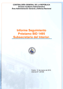 informe seguimiento 257-09 subsecretaría del interior