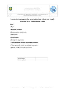 Procedimiento para garantizar la calidad de las prácticas externas y