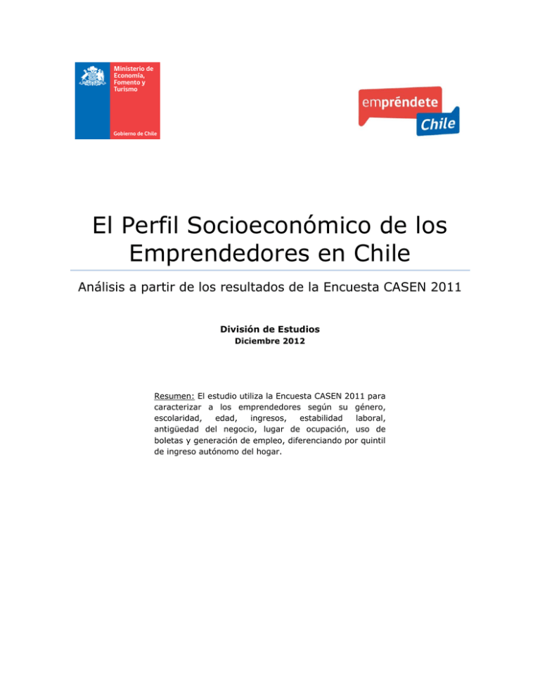 El Perfil Socioeconómico De Los Emprendedores En Chile