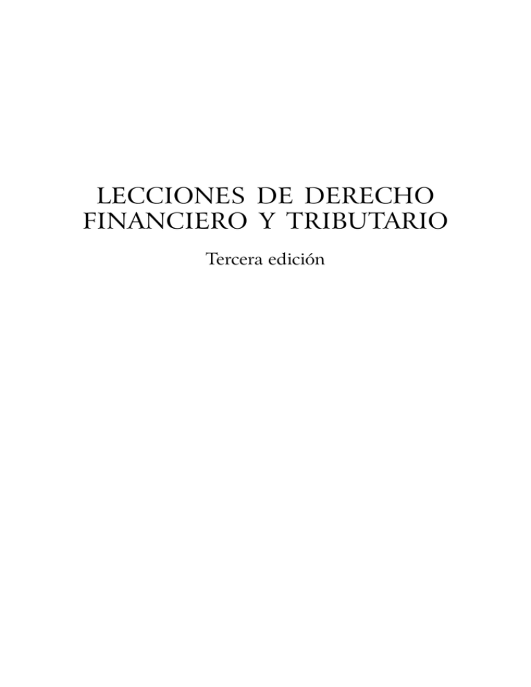 Lecciones De Derecho Financiero Y Tributario