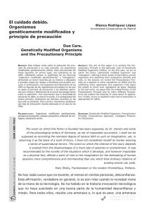El cuidado debido. Organismos genéticamente modificados y