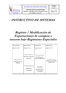 Registro / Modificación de Exportaciones de compras a terceros