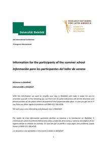 Information for the participants of the summer school Información