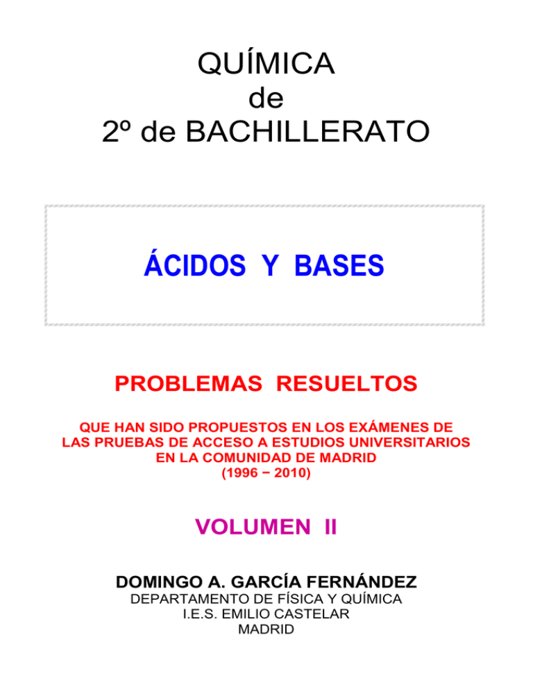 6.3 - ácidos Y Bases - Problemas Resueltos De Acceso A La Universidad