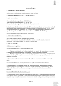 alteplasa - Agencia Española de Medicamentos y Productos