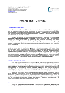DOLOR ANAL o RECTAL - Centro Europeo Cirugía Colorrectal