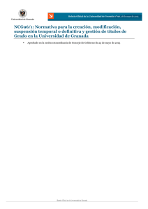 Normativa para la creación, modificación, suspensión temporal o