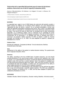 Valoración de la capacidad del paciente para la toma de decisiones