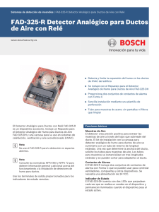 FAD‑325‑R Detector Analógico para Ductos de Aire con Relé