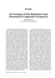 The Sociology of Elite Distinction. From Theoretical to Comparative