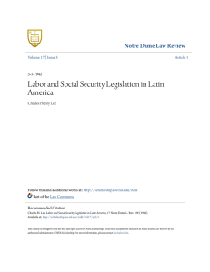 Labor and Social Security Legislation in Latin America