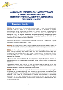 organización y desarrollo de las competiciones interinsulares e