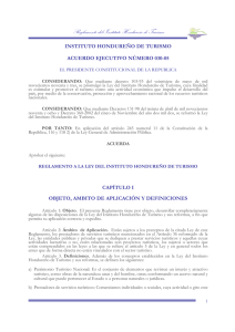 Reglamento del IHT - Instituto Hondureño de Turismo