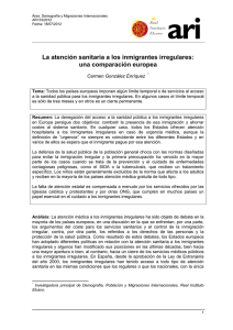 La atención sanitaria a los inmigrantes irregulares: una