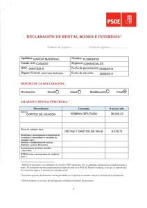 Declaración de rentas, bienes y actividades 2014