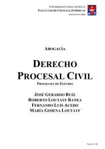 derecho procesal civil - Universidad Católica de Salta