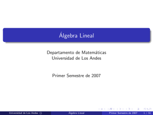 Álgebra Lineal - Universidad de los Andes