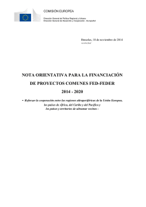 nota orientativa para la financiación de proyectos comunes