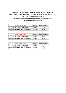 RESULTADOS PRUEBAS DE CONOCIMIENTOS Y DESTREZAS