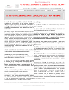 SE REFORMA EN MÉXICO EL CÓDIGO DE JUSTICIA MILITAR