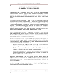 REFORMAS DE LA ADMINISTRACIÓN PÚBLICA Ley 1444 de 2011