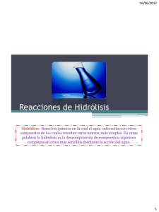 Reacciones de hidrólisis