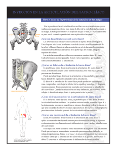 inyección en la articulación del sacro-ilíaco