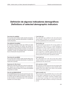 Some demographic indicators definitions