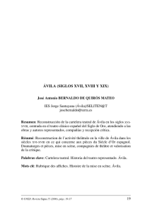 Ávila (siglos XVII, XVIII y XIX) - Biblioteca Virtual Miguel de Cervantes